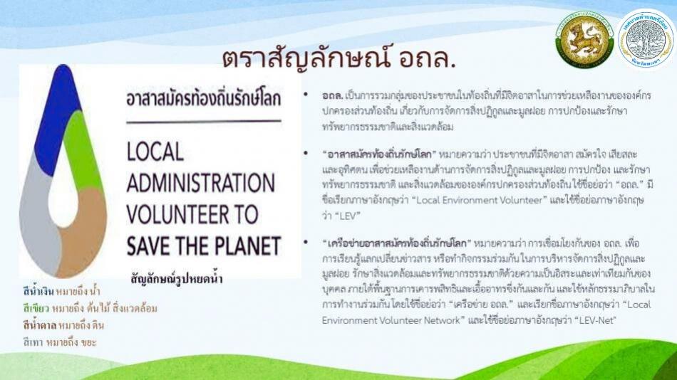 ความหมายและสัญลักษณ์ของอาสาสมัครท้องถิ่นรักษ์โลก
